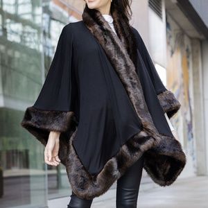 Fabulous Furs - Luxury Faux Fur Cape Kimono - NWOT